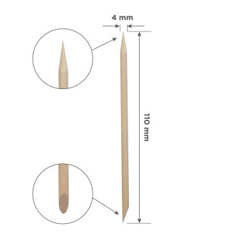 Palito De Naranjo STALEKS PRO Para Manicura, De Madera, 150 Mm.